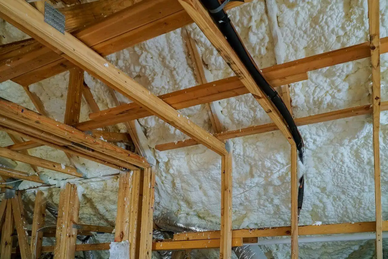 Completed spray foam installation in Virginia